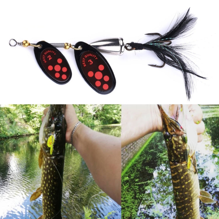 4 PCS HENGJIA SP304 6.5cm 13g Feather Hook เหยื่อล่อถนนเลื่อมหมุน, SP304 Orange Red, SP304 Black, SP304 Yellow