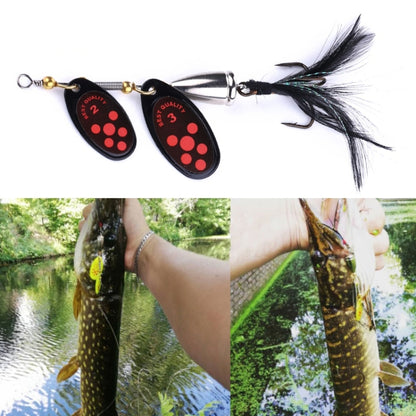 4 PCS HENGJIA SP304 6.5cm 13g Feather Hook เหยื่อล่อถนนเลื่อมหมุน, SP304 Orange Red, SP304 Black, SP304 Yellow