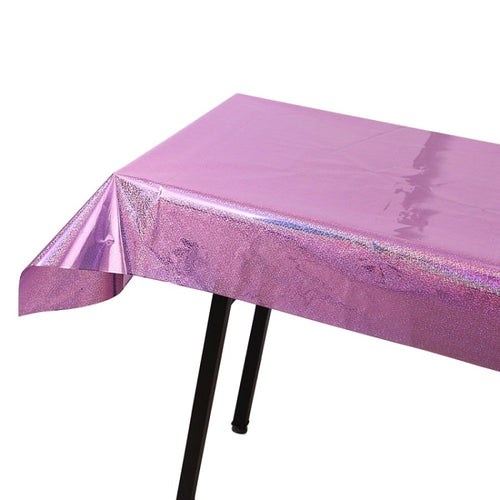 งานเลี้ยงวันเกิดฟอยล์เลเซอร์ผ้าปูโต๊ะอุปกรณ์ตกแต่งงานแต่งงาน, Foil Laser  Pink, Foil Laser Red, Foil Laser Light Blue, Foil Laser Rose Gold, Foil Laser Gold, Foil Laser Dark Blu, Foil Laser Purple, Foil Laser Silver