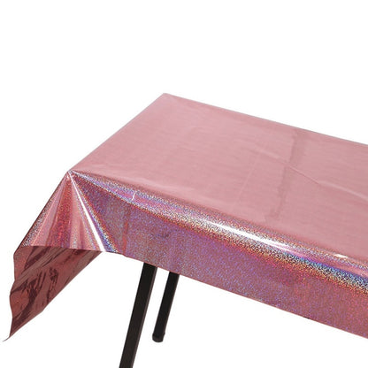 งานเลี้ยงวันเกิดฟอยล์เลเซอร์ผ้าปูโต๊ะอุปกรณ์ตกแต่งงานแต่งงาน, Foil Laser  Pink, Foil Laser Red, Foil Laser Light Blue, Foil Laser Rose Gold, Foil Laser Gold, Foil Laser Dark Blu, Foil Laser Purple, Foil Laser Silver