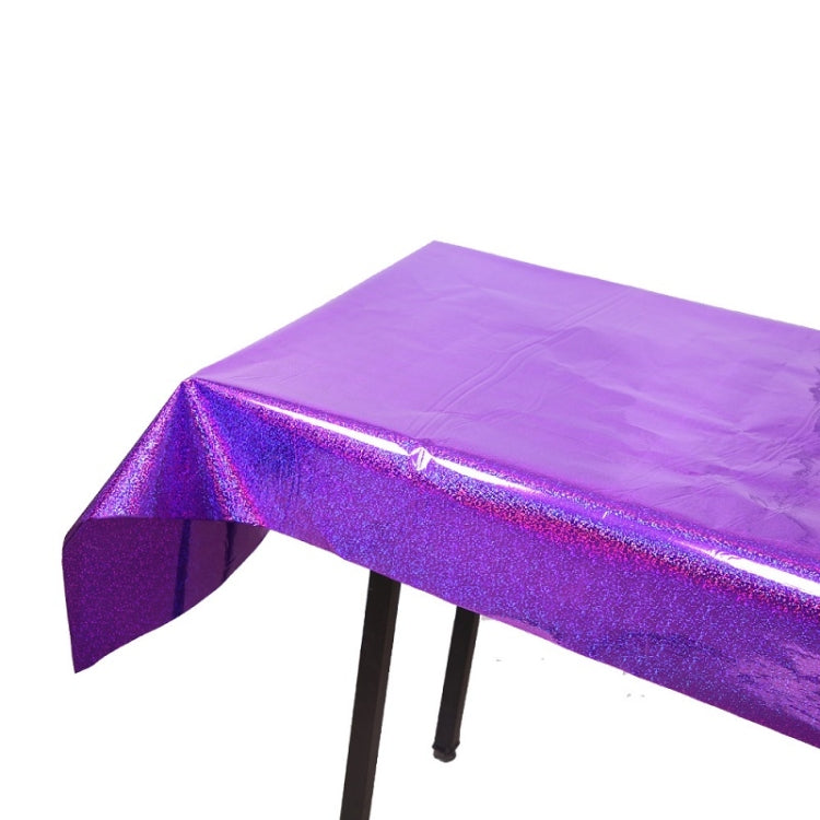 งานเลี้ยงวันเกิดฟอยล์เลเซอร์ผ้าปูโต๊ะอุปกรณ์ตกแต่งงานแต่งงาน, Foil Laser  Pink, Foil Laser Red, Foil Laser Light Blue, Foil Laser Rose Gold, Foil Laser Gold, Foil Laser Dark Blu, Foil Laser Purple, Foil Laser Silver