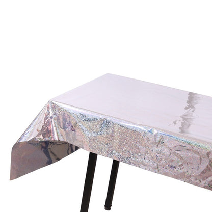 งานเลี้ยงวันเกิดฟอยล์เลเซอร์ผ้าปูโต๊ะอุปกรณ์ตกแต่งงานแต่งงาน, Foil Laser  Pink, Foil Laser Red, Foil Laser Light Blue, Foil Laser Rose Gold, Foil Laser Gold, Foil Laser Dark Blu, Foil Laser Purple, Foil Laser Silver
