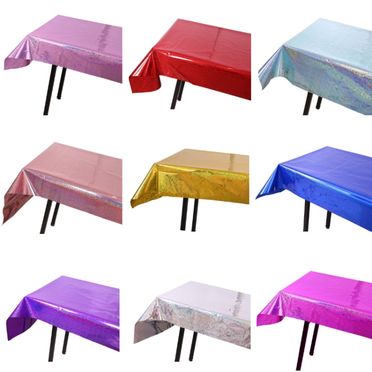 งานเลี้ยงวันเกิดฟอยล์เลเซอร์ผ้าปูโต๊ะอุปกรณ์ตกแต่งงานแต่งงาน, Foil Laser  Pink, Foil Laser Red, Foil Laser Light Blue, Foil Laser Rose Gold, Foil Laser Gold, Foil Laser Dark Blu, Foil Laser Purple, Foil Laser Silver