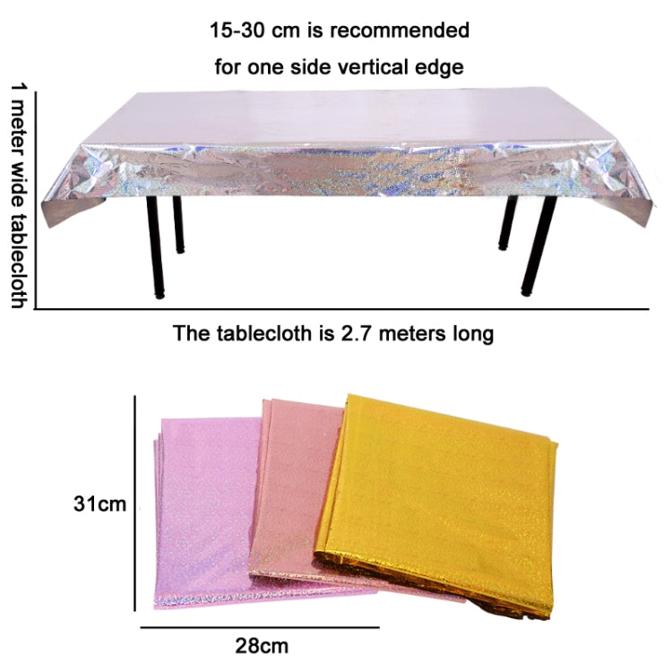 งานเลี้ยงวันเกิดฟอยล์เลเซอร์ผ้าปูโต๊ะอุปกรณ์ตกแต่งงานแต่งงาน, Foil Laser  Pink, Foil Laser Red, Foil Laser Light Blue, Foil Laser Rose Gold, Foil Laser Gold, Foil Laser Dark Blu, Foil Laser Purple, Foil Laser Silver