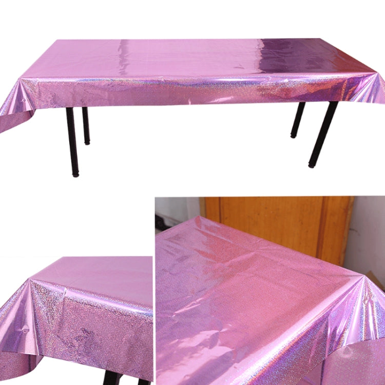 งานเลี้ยงวันเกิดฟอยล์เลเซอร์ผ้าปูโต๊ะอุปกรณ์ตกแต่งงานแต่งงาน, Foil Laser  Pink, Foil Laser Red, Foil Laser Light Blue, Foil Laser Rose Gold, Foil Laser Gold, Foil Laser Dark Blu, Foil Laser Purple, Foil Laser Silver