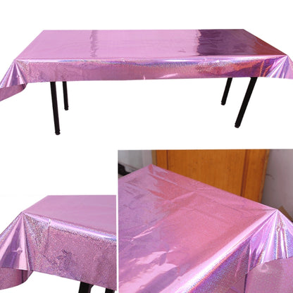 งานเลี้ยงวันเกิดฟอยล์เลเซอร์ผ้าปูโต๊ะอุปกรณ์ตกแต่งงานแต่งงาน, Foil Laser  Pink, Foil Laser Red, Foil Laser Light Blue, Foil Laser Rose Gold, Foil Laser Gold, Foil Laser Dark Blu, Foil Laser Purple, Foil Laser Silver