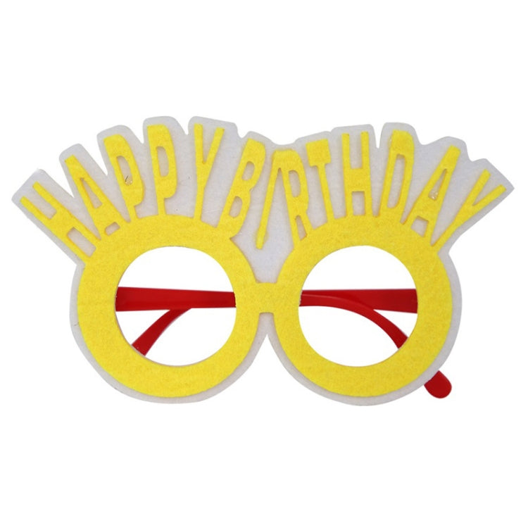 2 PCS แว่นตาตลกวันเกิดปาร์ตี้การ์ตูนตกแต่งภาพ Props, รูปร่าง:, Happy Birthday Dot, Pink Firebird, Blue Bear, Rose Red Firebird, Blue Letters, Frog, Angel Wings, Yellow Letters, Pink Letters