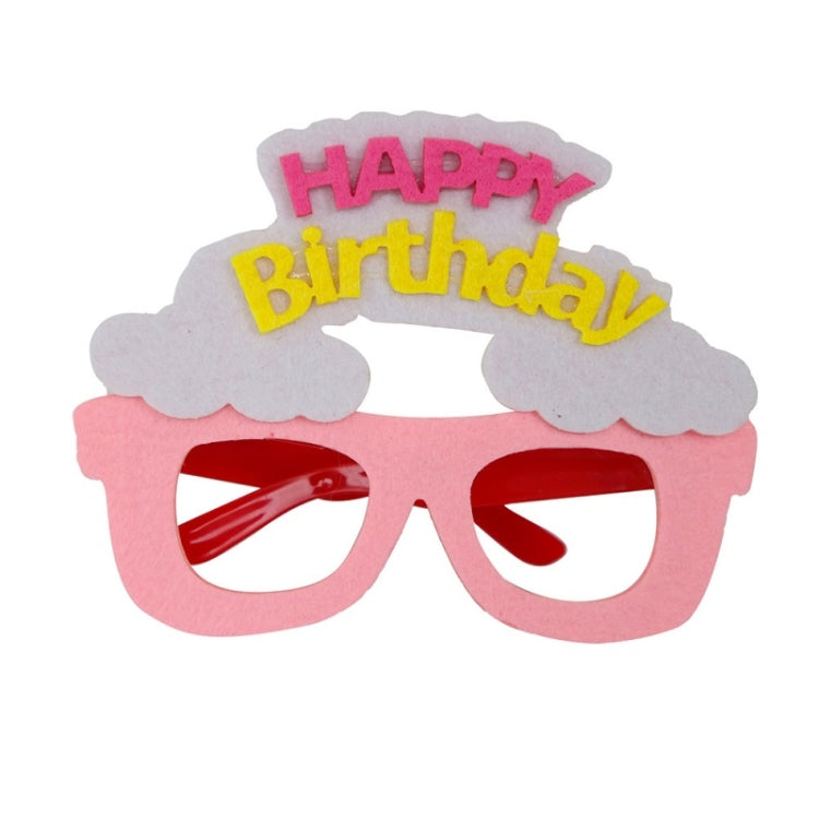 2 PCS แว่นตาตลกวันเกิดปาร์ตี้การ์ตูนตกแต่งภาพ Props, รูปร่าง:, Happy Birthday Dot, Pink Firebird, Blue Bear, Rose Red Firebird, Blue Letters, Frog, Angel Wings, Yellow Letters, Pink Letters