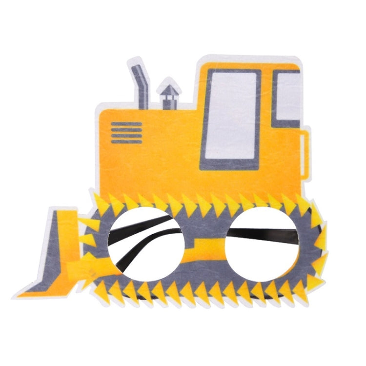 3 PCS เด็กปาร์ตี้วันเกิดตลกแว่นตา Photo Props, Logging Truck, Forklift, Tanker Truck, Small Crane, Bulldozer, Engineering Cap, Expel Soil Machine, Dump Truck, Excavator, Grinder, Screw Machine, Crane, Bus, Red Excavator, Orange Bulldozer, Yellow Excava...