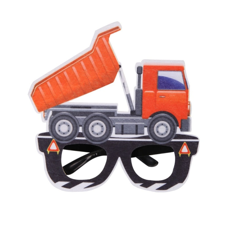 3 PCS เด็กปาร์ตี้วันเกิดตลกแว่นตา Photo Props, Logging Truck, Forklift, Tanker Truck, Small Crane, Bulldozer, Engineering Cap, Expel Soil Machine, Dump Truck, Excavator, Grinder, Screw Machine, Crane, Bus, Red Excavator, Orange Bulldozer, Yellow Excava...
