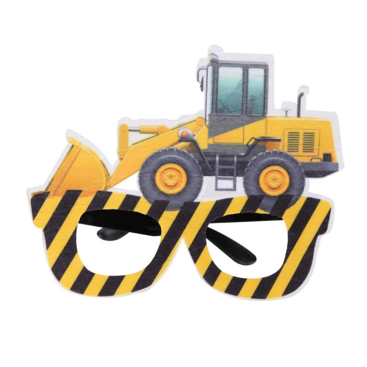 3 PCS เด็กปาร์ตี้วันเกิดตลกแว่นตา Photo Props, Logging Truck, Forklift, Tanker Truck, Small Crane, Bulldozer, Engineering Cap, Expel Soil Machine, Dump Truck, Excavator, Grinder, Screw Machine, Crane, Bus, Red Excavator, Orange Bulldozer, Yellow Excava...