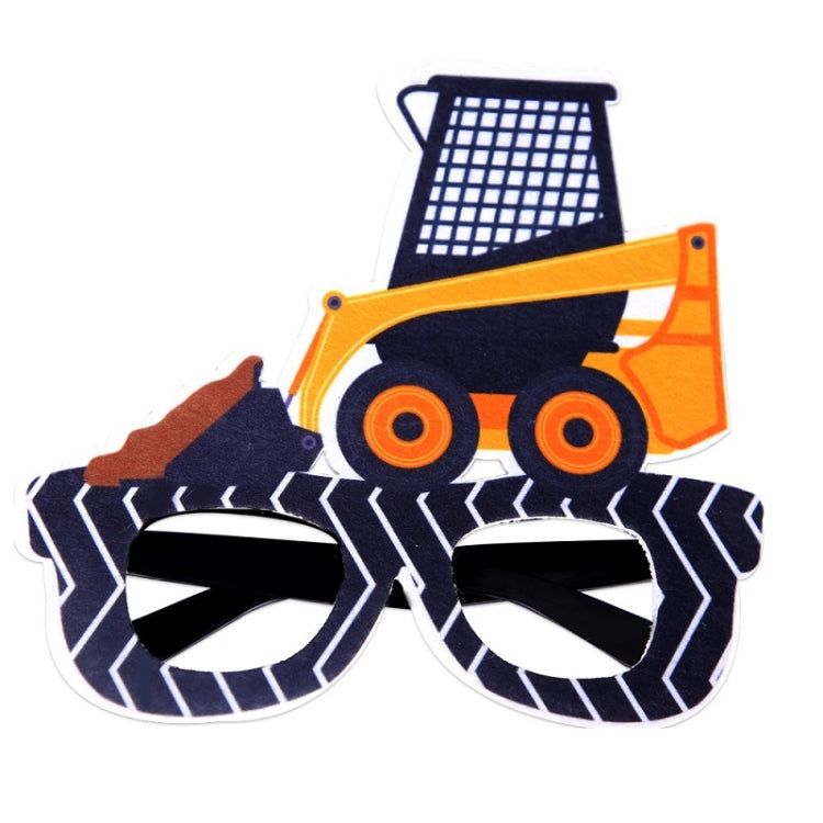 3 PCS เด็กปาร์ตี้วันเกิดตลกแว่นตา Photo Props, Logging Truck, Forklift, Tanker Truck, Small Crane, Bulldozer, Engineering Cap, Expel Soil Machine, Dump Truck, Excavator, Grinder, Screw Machine, Crane, Bus, Red Excavator, Orange Bulldozer, Yellow Excava...