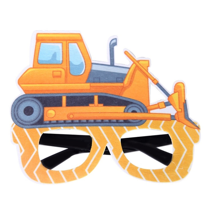 3 PCS เด็กปาร์ตี้วันเกิดตลกแว่นตา Photo Props, Logging Truck, Forklift, Tanker Truck, Small Crane, Bulldozer, Engineering Cap, Expel Soil Machine, Dump Truck, Excavator, Grinder, Screw Machine, Crane, Bus, Red Excavator, Orange Bulldozer, Yellow Excava...