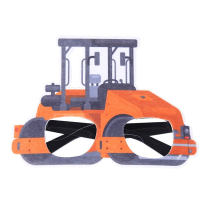 3 PCS เด็กปาร์ตี้วันเกิดตลกแว่นตา Photo Props, Logging Truck, Forklift, Tanker Truck, Small Crane, Bulldozer, Engineering Cap, Expel Soil Machine, Dump Truck, Excavator, Grinder, Screw Machine, Crane, Bus, Red Excavator, Orange Bulldozer, Yellow Excava...