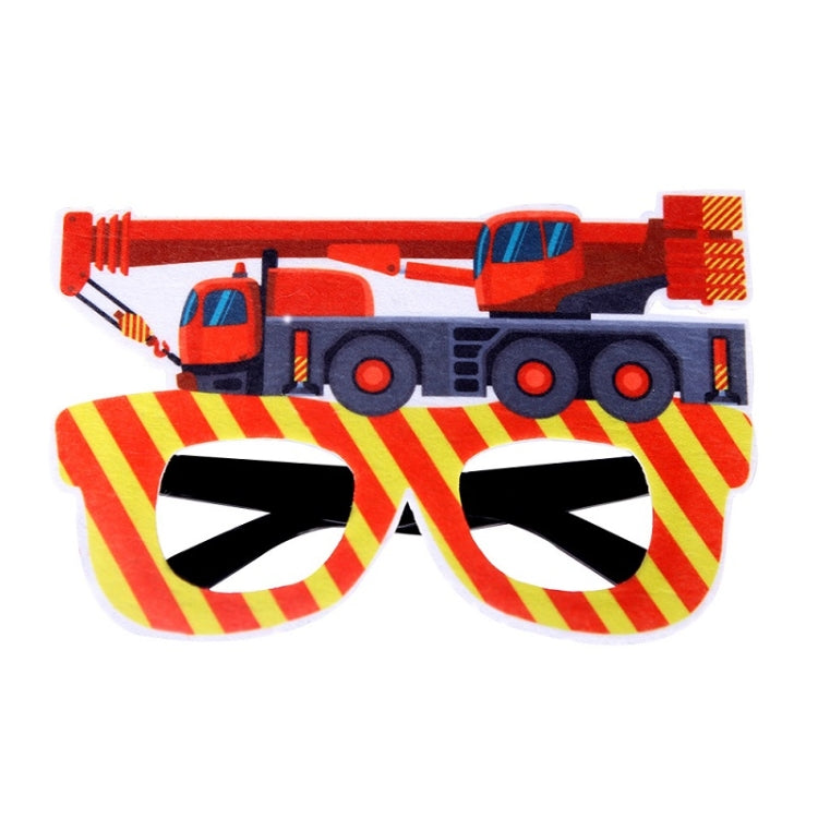3 PCS เด็กปาร์ตี้วันเกิดตลกแว่นตา Photo Props, Logging Truck, Forklift, Tanker Truck, Small Crane, Bulldozer, Engineering Cap, Expel Soil Machine, Dump Truck, Excavator, Grinder, Screw Machine, Crane, Bus, Red Excavator, Orange Bulldozer, Yellow Excava...
