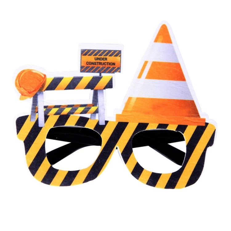 3 PCS เด็กปาร์ตี้วันเกิดตลกแว่นตา Photo Props, Logging Truck, Forklift, Tanker Truck, Small Crane, Bulldozer, Engineering Cap, Expel Soil Machine, Dump Truck, Excavator, Grinder, Screw Machine, Crane, Bus, Red Excavator, Orange Bulldozer, Yellow Excava...