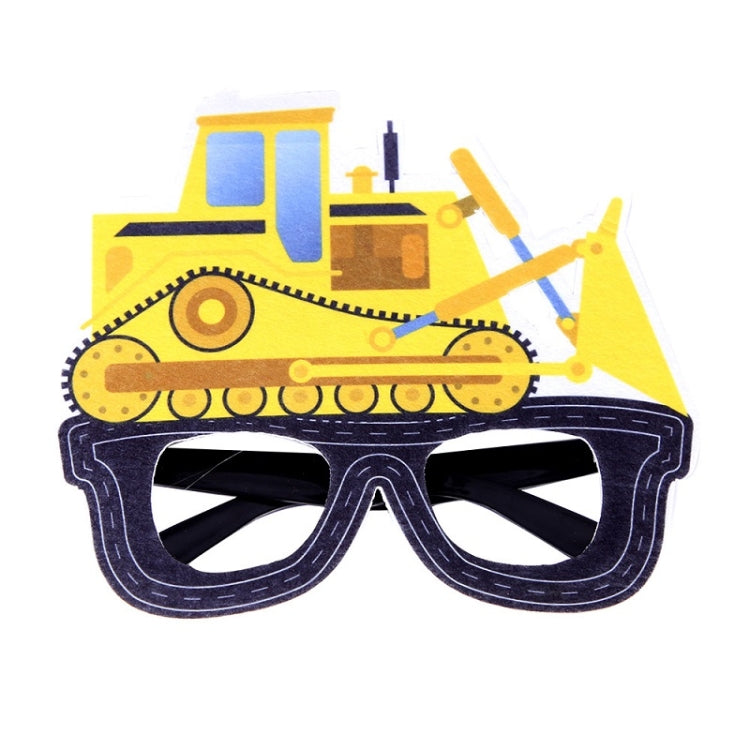 3 PCS เด็กปาร์ตี้วันเกิดตลกแว่นตา Photo Props, Logging Truck, Forklift, Tanker Truck, Small Crane, Bulldozer, Engineering Cap, Expel Soil Machine, Dump Truck, Excavator, Grinder, Screw Machine, Crane, Bus, Red Excavator, Orange Bulldozer, Yellow Excava...