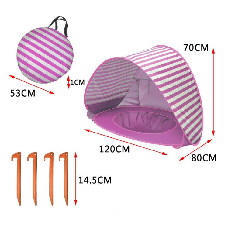 เต๊นท์ชายหาดเด็กพร้อมที่กำบังแดดพับเก็บได้แบบพกพา, Orange, Pink, Pink Stripe, Shark Gray, Shark Yellow, Whale Blue, Whale Pink
