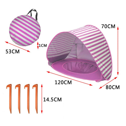 เต๊นท์ชายหาดเด็กพร้อมที่กำบังแดดพับเก็บได้แบบพกพา, Orange, Pink, Pink Stripe, Shark Gray, Shark Yellow, Whale Blue, Whale Pink