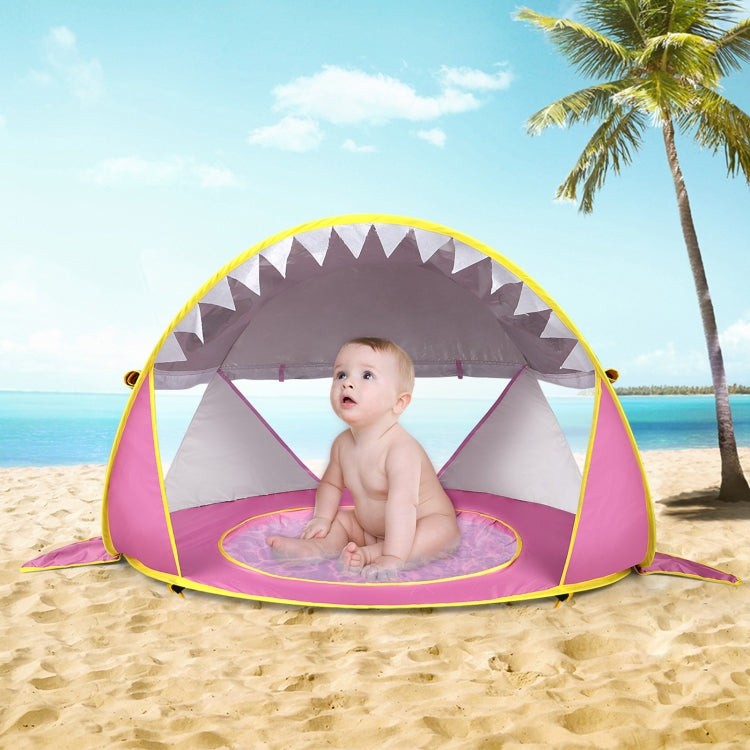 เต๊นท์ชายหาดเด็กพร้อมที่กำบังแดดพับเก็บได้แบบพกพา, Orange, Pink, Pink Stripe, Shark Gray, Shark Yellow, Whale Blue, Whale Pink