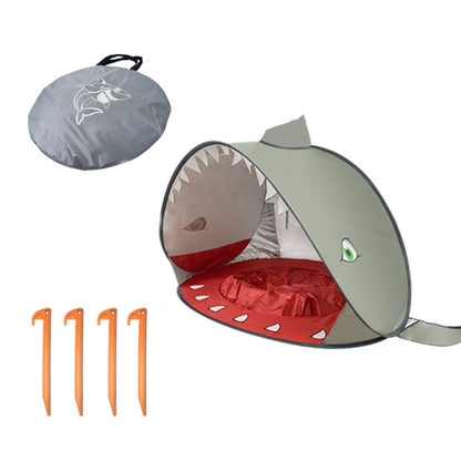 เต๊นท์ชายหาดเด็กพร้อมที่กำบังแดดพับเก็บได้แบบพกพา, Orange, Pink, Pink Stripe, Shark Gray, Shark Yellow, Whale Blue, Whale Pink