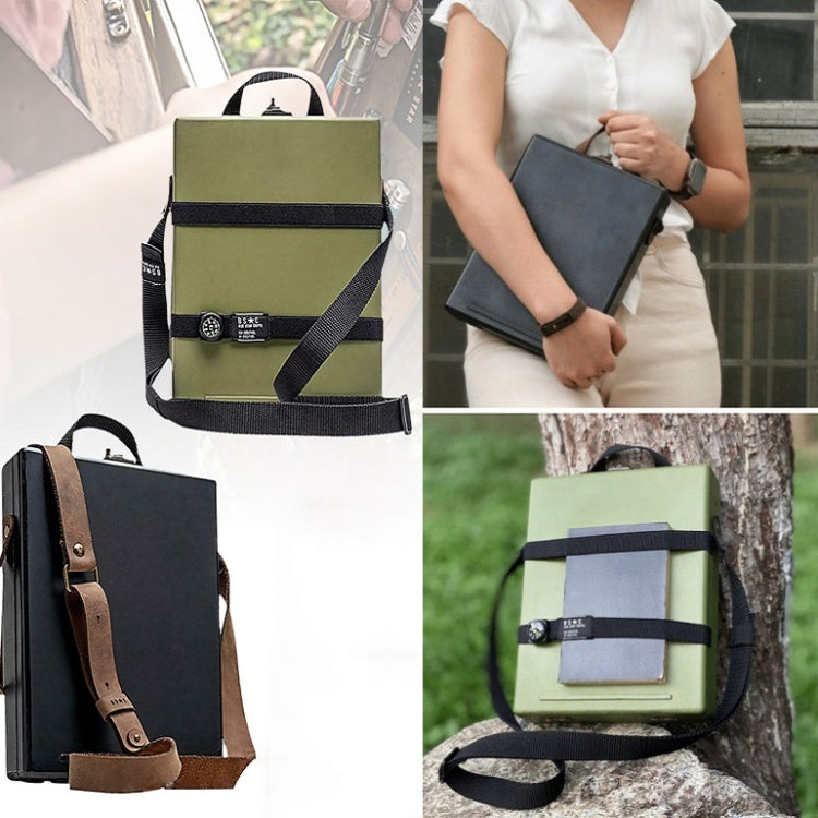กระเป๋าเอกสารไม้วอลนัท Writer Messenger, Black, Green