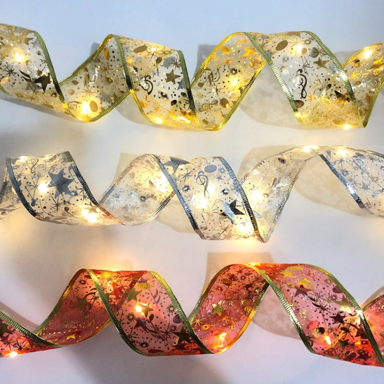 ไฟ LED คริสต์มาส Bronzing Double Ribbon String Lights, 1m, 2m, 4m, 5m, 10m, 20m
