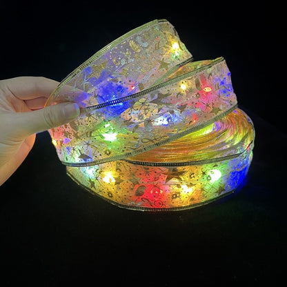 ไฟ LED คริสต์มาส Bronzing Double Ribbon String Lights, 1m, 2m, 4m, 5m, 10m, 20m