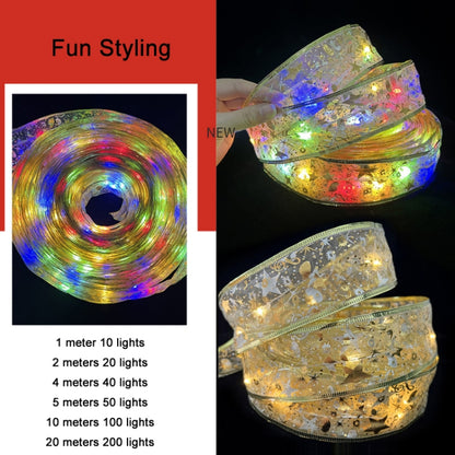 ไฟ LED คริสต์มาส Bronzing Double Ribbon String Lights, 1m, 2m, 4m, 5m, 10m, 20m