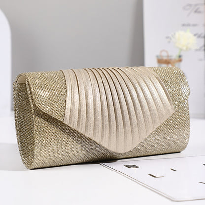 Simple Square Pleated Ladies Dinner Party Bag Bridesmaid Bridal Wedding Party Bag, Wedding Banquet Bag