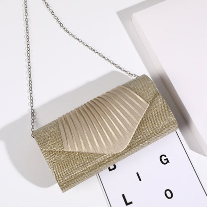 Simple Square Pleated Ladies Dinner Party Bag Bridesmaid Bridal Wedding Party Bag, Wedding Banquet Bag