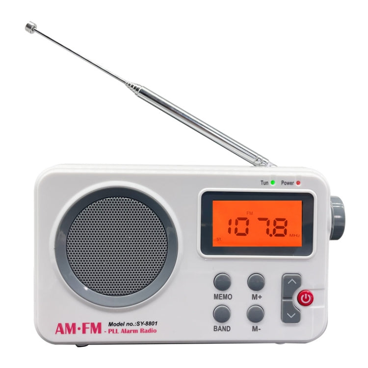 SY-8801 วิทยุย้อนยุคแบบพกพา HD หน้าจอ LCD น้ำหนักวิทยุคลื่นสั้นเบส, SY-8801