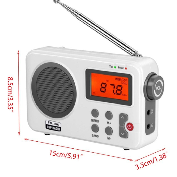 SY-8801 วิทยุย้อนยุคแบบพกพา HD หน้าจอ LCD น้ำหนักวิทยุคลื่นสั้นเบส, SY-8801