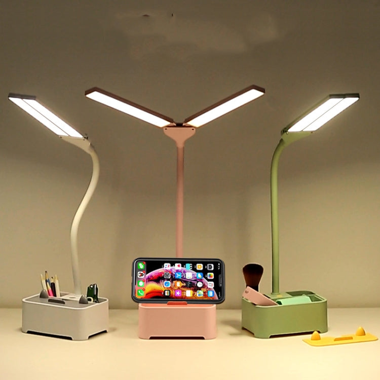 TD6 นักเรียนผู้ถือโทรศัพท์มือถือที่วางปากกาป้องกันดวงตา USB โคมไฟตั้งโต๊ะ, สีขาว, สีชมพู, สีเขียว