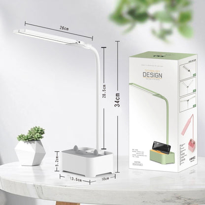 TD6 นักเรียนผู้ถือโทรศัพท์มือถือที่วางปากกาป้องกันดวงตา USB โคมไฟตั้งโต๊ะ, สีขาว, สีชมพู, สีเขียว