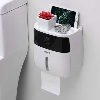 ECOCO E1804 ชั้นวางทิชชู่อเนกประสงค์ 2 ชั้นในห้องน้ำอเนกประสงค์, White+Gray, White+Black, Pink+Pink, Blue+Blue