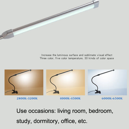 USB Clip Lamp Student Eye Protection ไฟ LED หรี่แสงได้, สีม่วง, สีทอง, สีดำ, สีเงิน