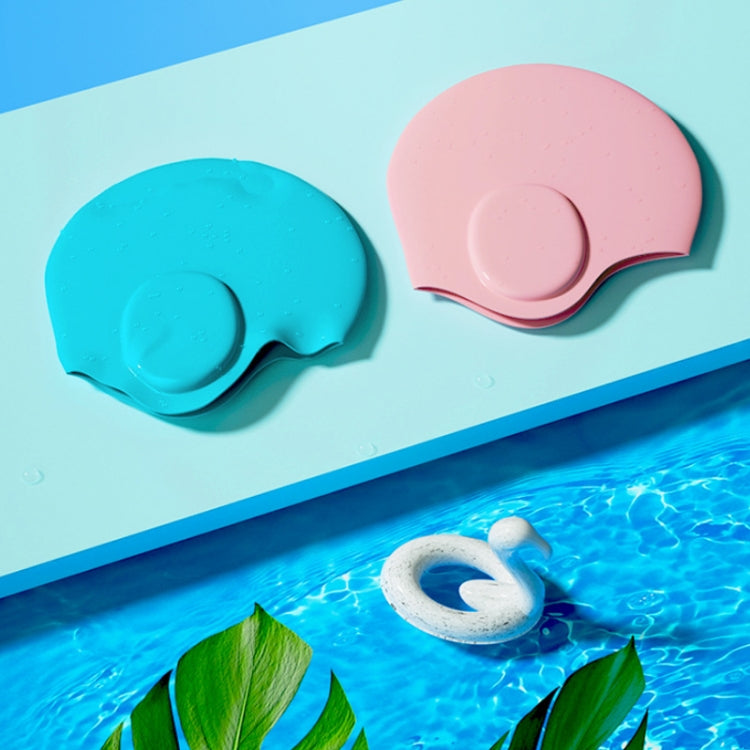 WAVE หมวกว่ายน้ำซิลิโคนป้องกันหูสีทึบกันน้ำ, White, Pink, Black, Pink Blue, Rose Red, Colorful Blue, Childrens White, Childrens Pink, Childrens Pink Blue, Long Hair Pink Purple
