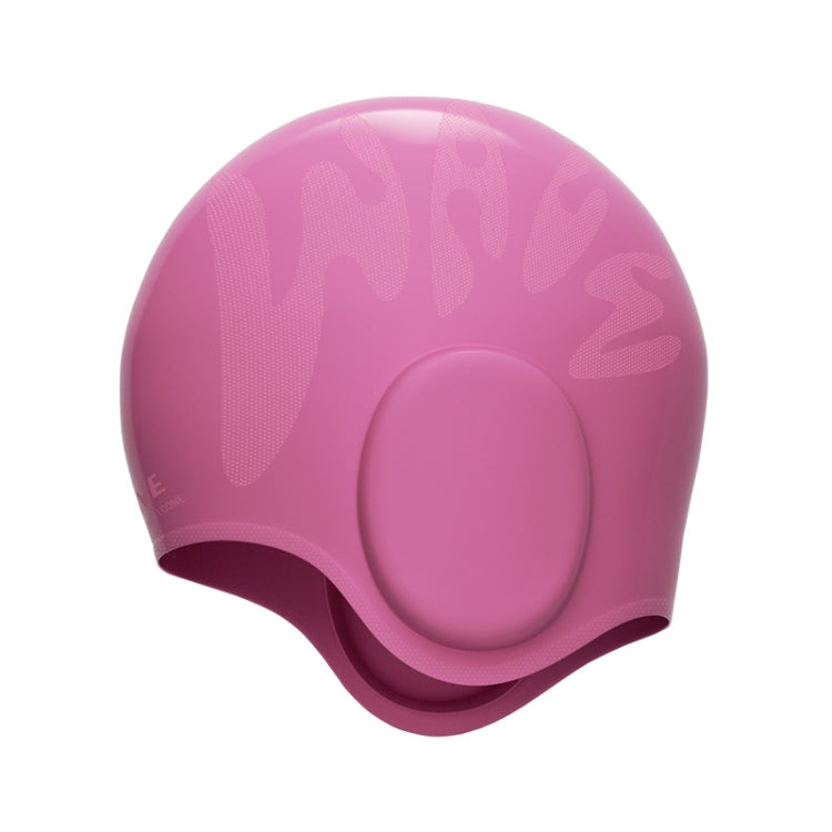 WAVE หมวกว่ายน้ำซิลิโคนป้องกันหูสีทึบกันน้ำ, White, Pink, Black, Pink Blue, Rose Red, Colorful Blue, Childrens White, Childrens Pink, Childrens Pink Blue, Long Hair Pink Purple