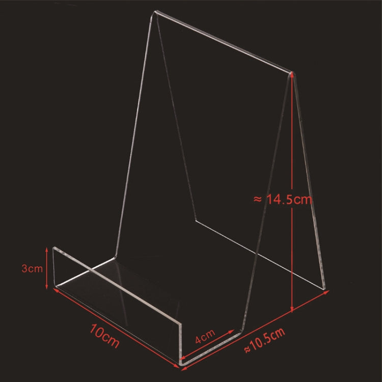2 PCS อะคริลิคขาตั้งโปร่งใสชั้นวางหนังสือกรอบรูป, 100 x 115 x 145mm