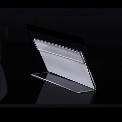 ป้ายอะคริลิกใสขนาดเล็ก 10 ชิ้น แสดงผล แท่นวางป้าย, Label Holder