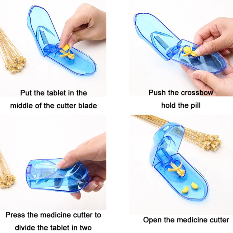 10 PCS Pills Divider กล่องใส่ยาแบบพกพามัลติฟังก์ชั่น, สีน้ำเงิน, สีชมพู, โปร่งใส