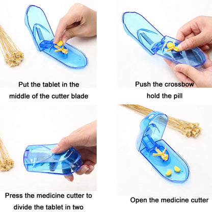 10 PCS Pills Divider กล่องใส่ยาแบบพกพามัลติฟังก์ชั่น, สีน้ำเงิน, สีชมพู, โปร่งใส