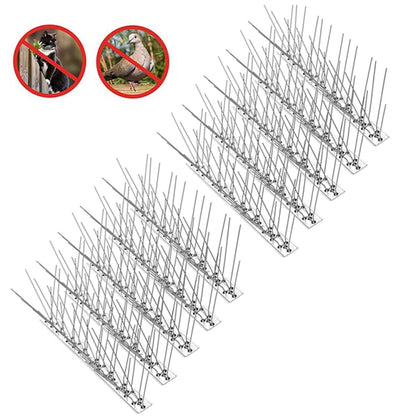 อุปกรณ์ไล่นกหนามสแตนเลสหนามป้องกันนกหนามแมว, 10 Sets 25cm Long