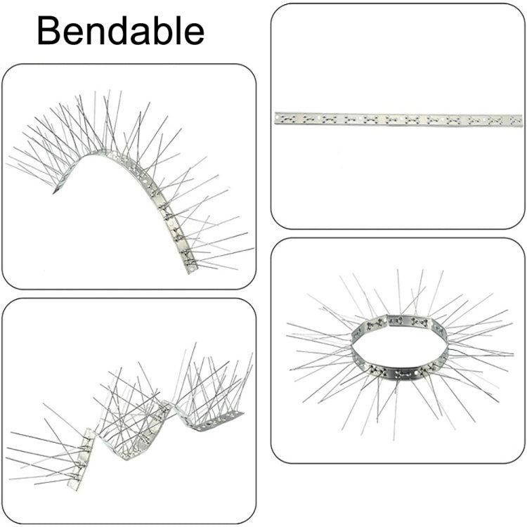 อุปกรณ์ไล่นกหนามสแตนเลสหนามป้องกันนกหนามแมว, 10 Sets 25cm Long