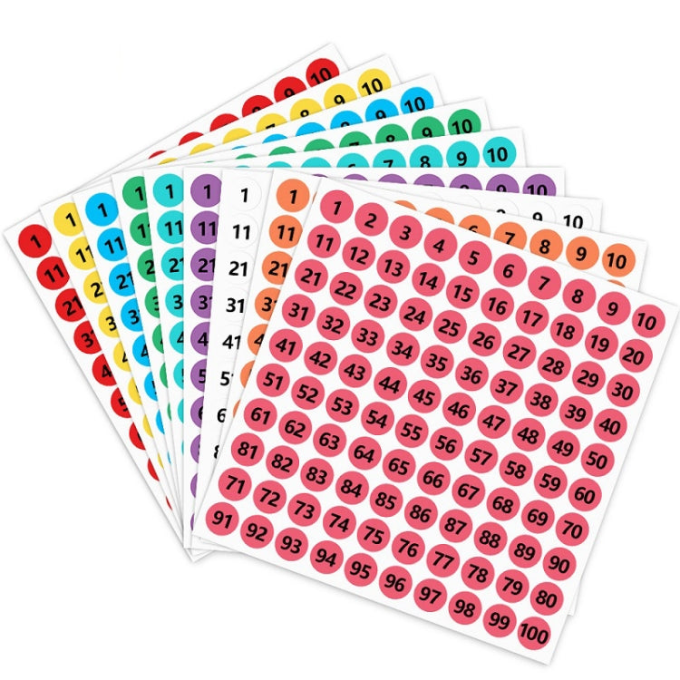 100 PCS เสื้อผ้ารองเท้าขนาดสติกเกอร์ฉลาก, เส้นผ่านศูนย์กลาง:, 10mm, 13mm, 15mm, 20mm, 25mm