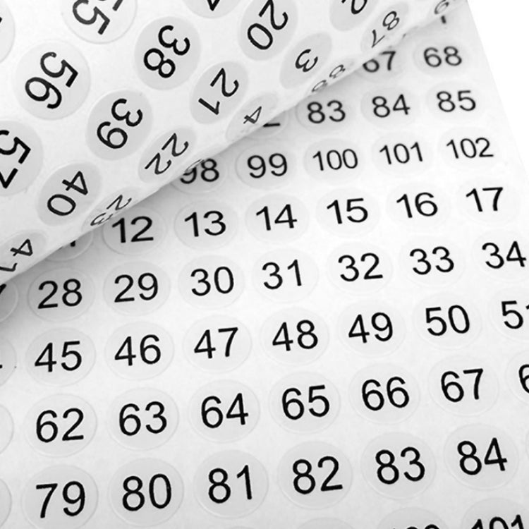 100 PCS เสื้อผ้ารองเท้าขนาดสติกเกอร์ฉลาก, เส้นผ่านศูนย์กลาง:, 10mm, 13mm, 15mm, 20mm, 25mm