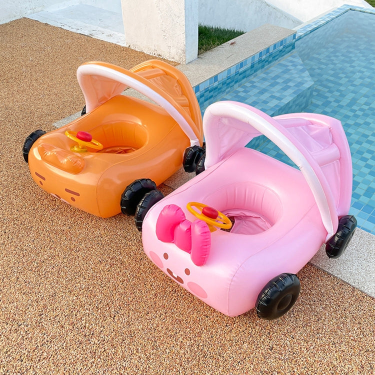 ม่านบังแดดแบบถอดได้รูปรถพองสระว่ายน้ำลอยห่วงยางที่นั่งเด็กลอย, Swimming Ring With Awning(Pink), Swimming Ring With Awning(Yellow)