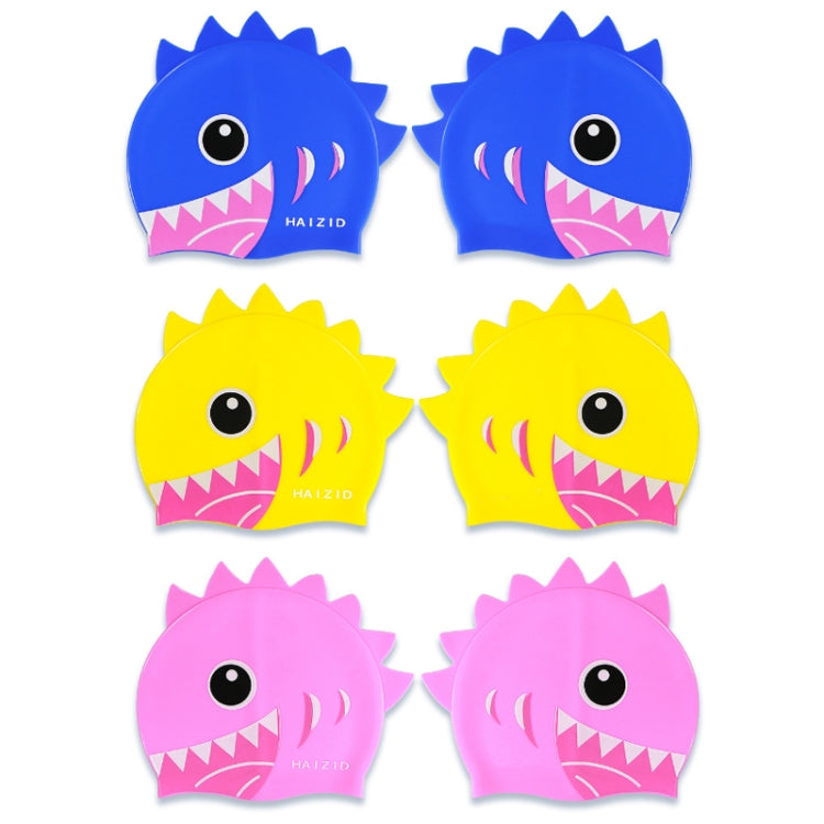 HAIZID 2 ชิ้นน่ารักการ์ตูนกันน้ำซิลิโคนหมวกว่ายน้ำเด็ก, HAIZID (Shark Tooth Blue), HAIZID (Shark Tooth Pink), HAIZID (Shark Tooth Yellow), HAIZID (Fish Scales Royal Blue), HAIZID (Fish Blue Pink), HAIZID (Fish Scales Rose Red Pink)