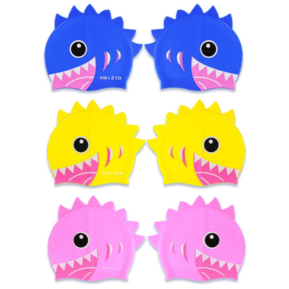 HAIZID 2 ชิ้นน่ารักการ์ตูนกันน้ำซิลิโคนหมวกว่ายน้ำเด็ก, HAIZID (Shark Tooth Blue), HAIZID (Shark Tooth Pink), HAIZID (Shark Tooth Yellow), HAIZID (Fish Scales Royal Blue), HAIZID (Fish Blue Pink), HAIZID (Fish Scales Rose Red Pink)
